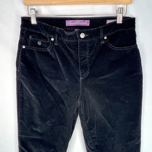 Gloria Vanderbilt Amanda 2.0 Slim Leg Black Corduroy Pants 8 - Picture 4 of 9